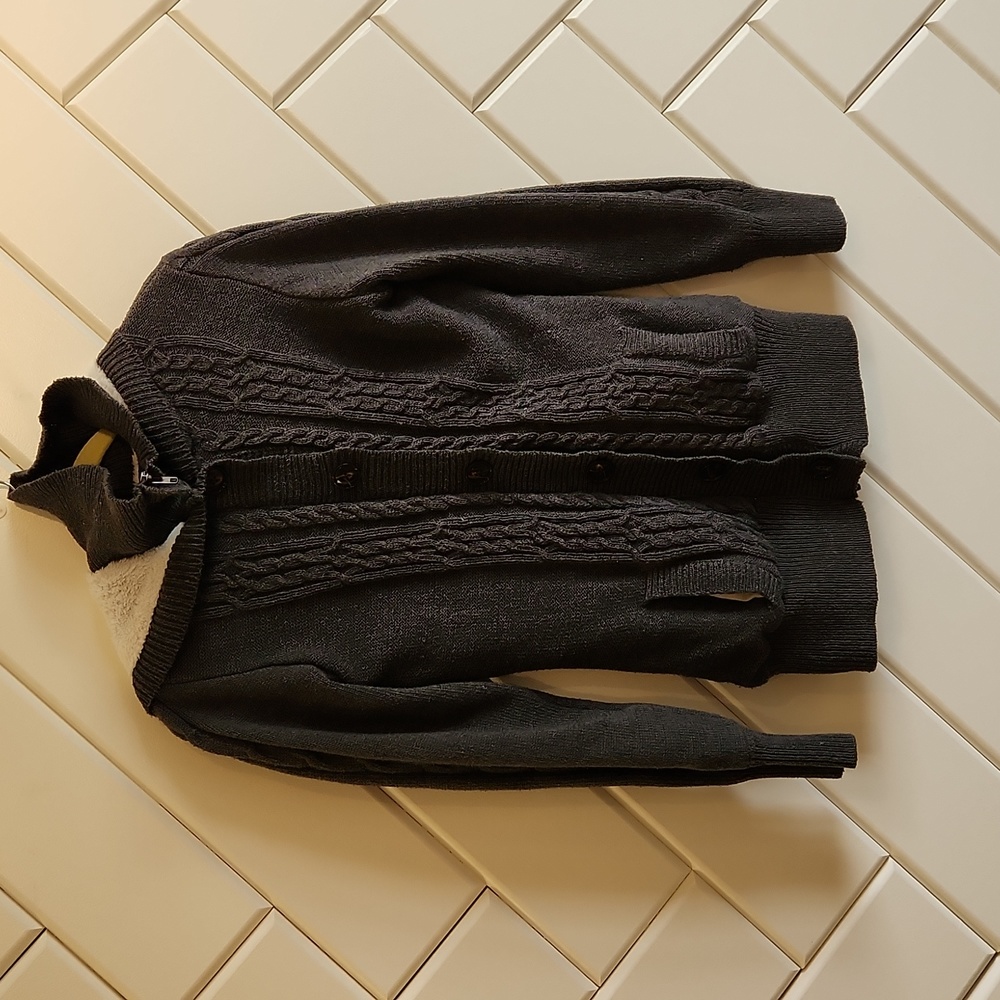 M hooded sweater jacket - fuzzy lining